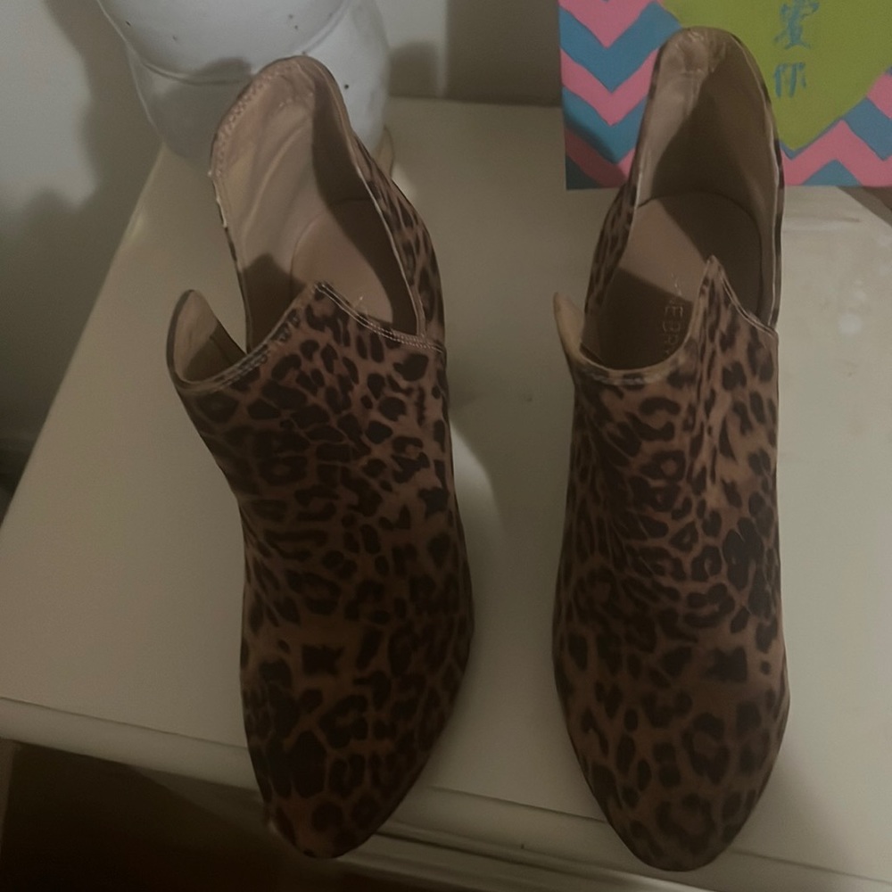 Leopard ankle boots